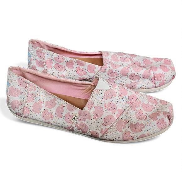 TOM'S Classic Pink Canvas Elephant Sprinkles Slip On Flats 9.5w - Picture 5 of 6